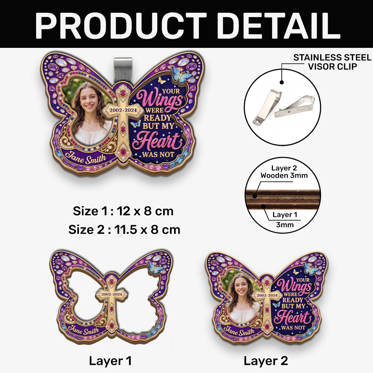 In Memory - Personalized Car Visor Clip