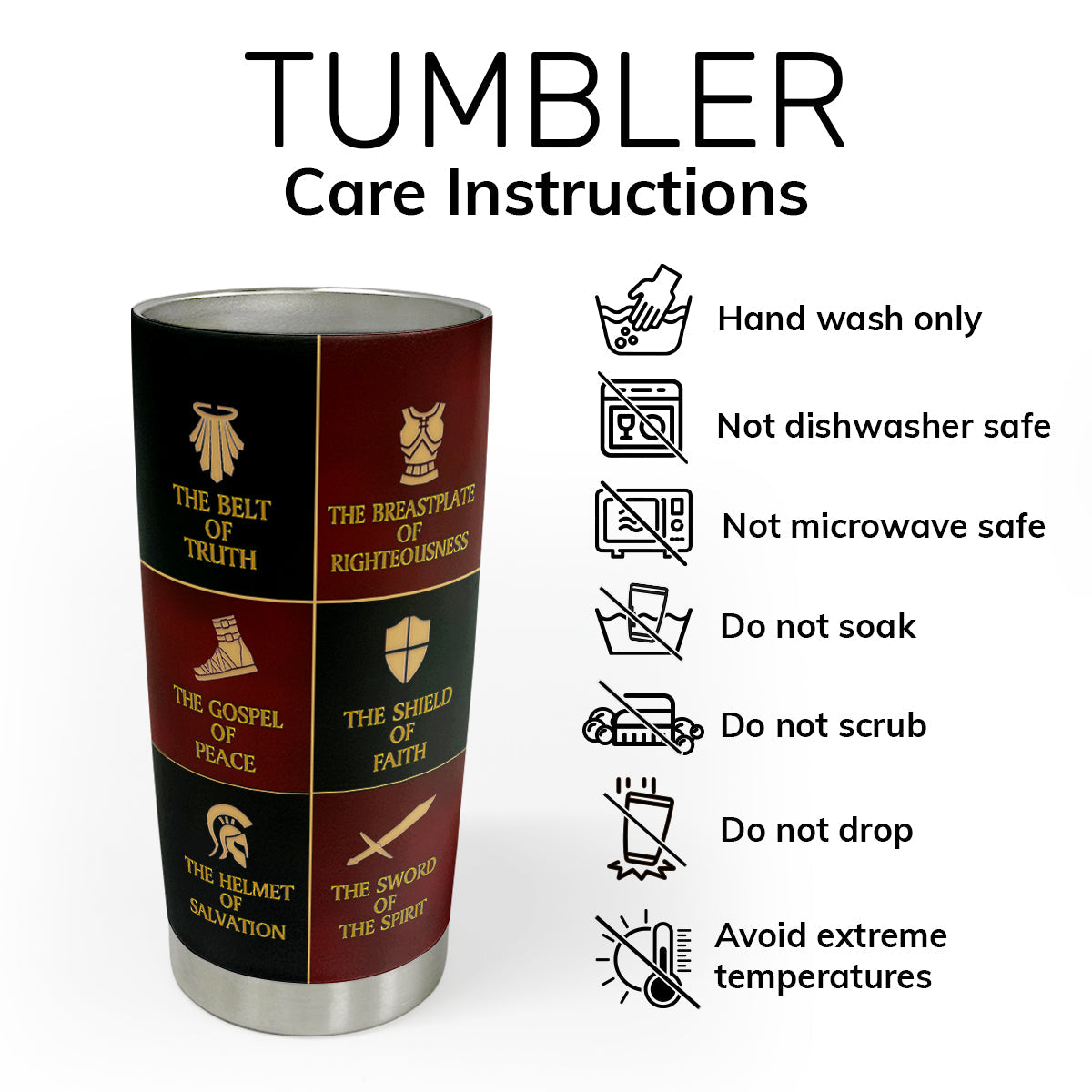 Full Armor of God - Personalized Tumbler - Christian Drinkware