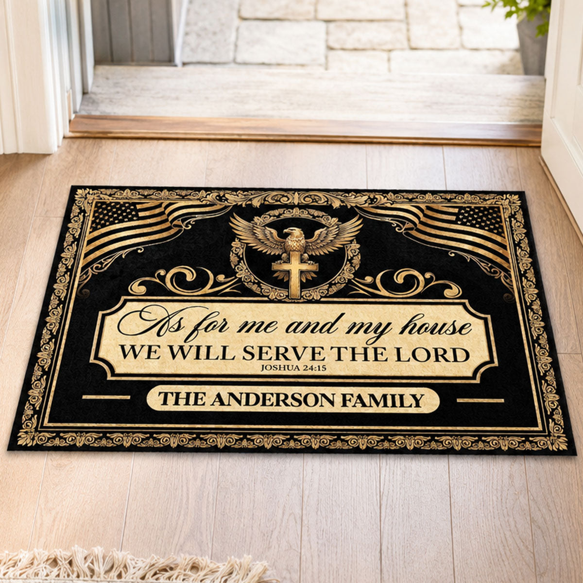 The Lord Leads Our Home - Personalized Doormat - Christian Faith Home Decor GDMJS10007