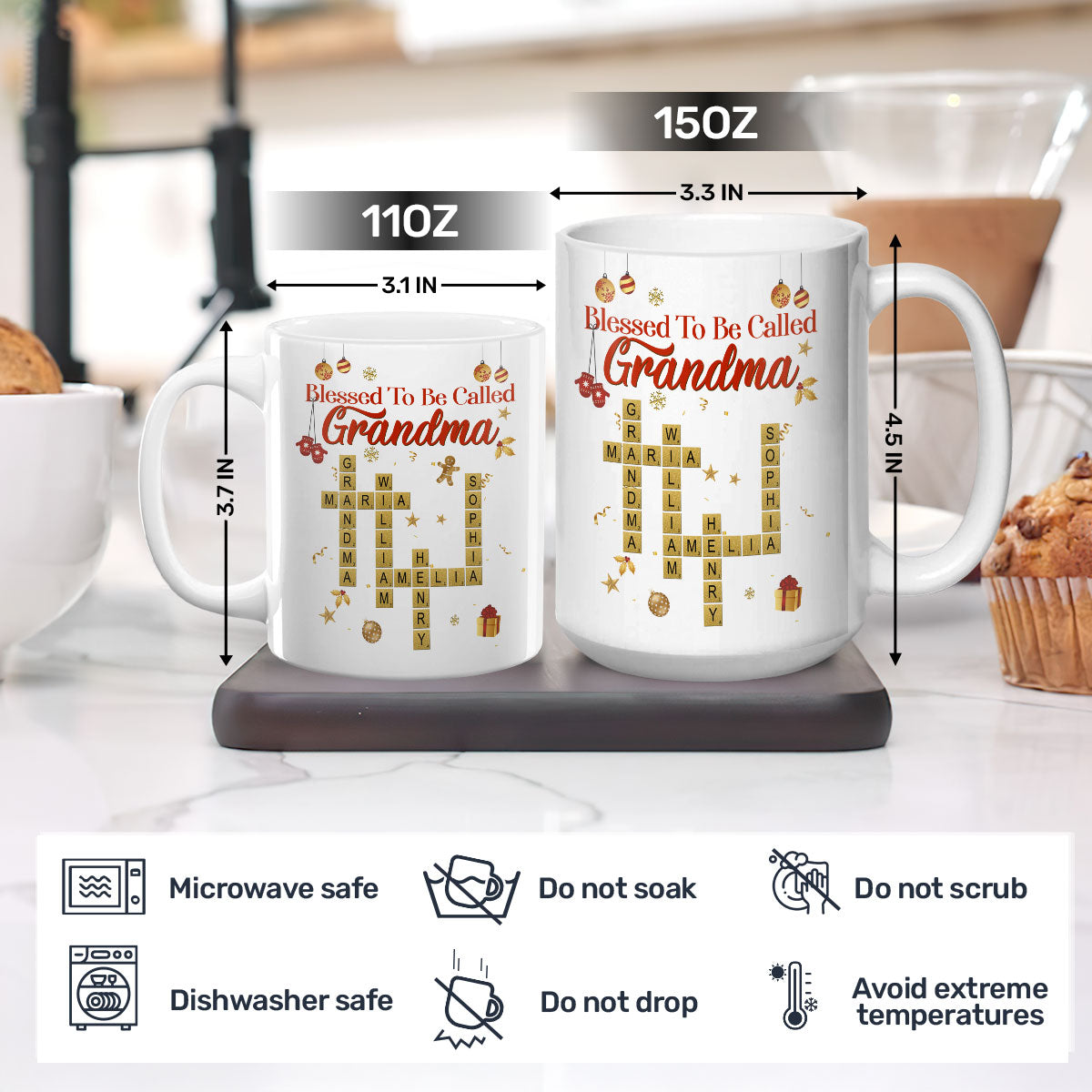 Blessed To Be Called Grandma - Personalized Ceramic Coffee Mug