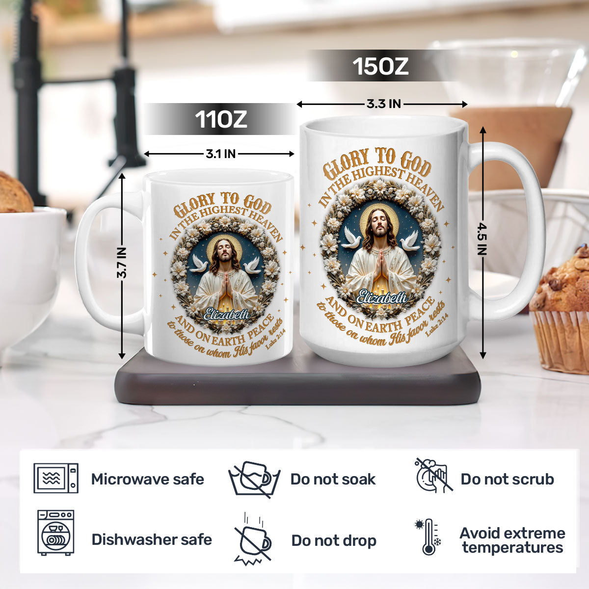 Glory To God - Christian Faith Personalized Coffee Mug