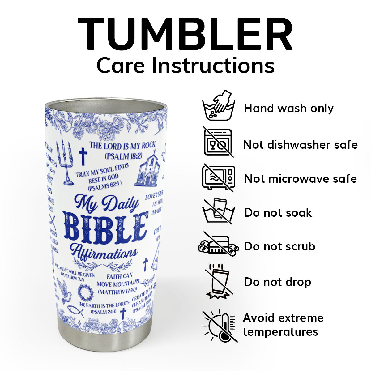 Faith-Inspired - Personalized Stainless Steel Tumbler