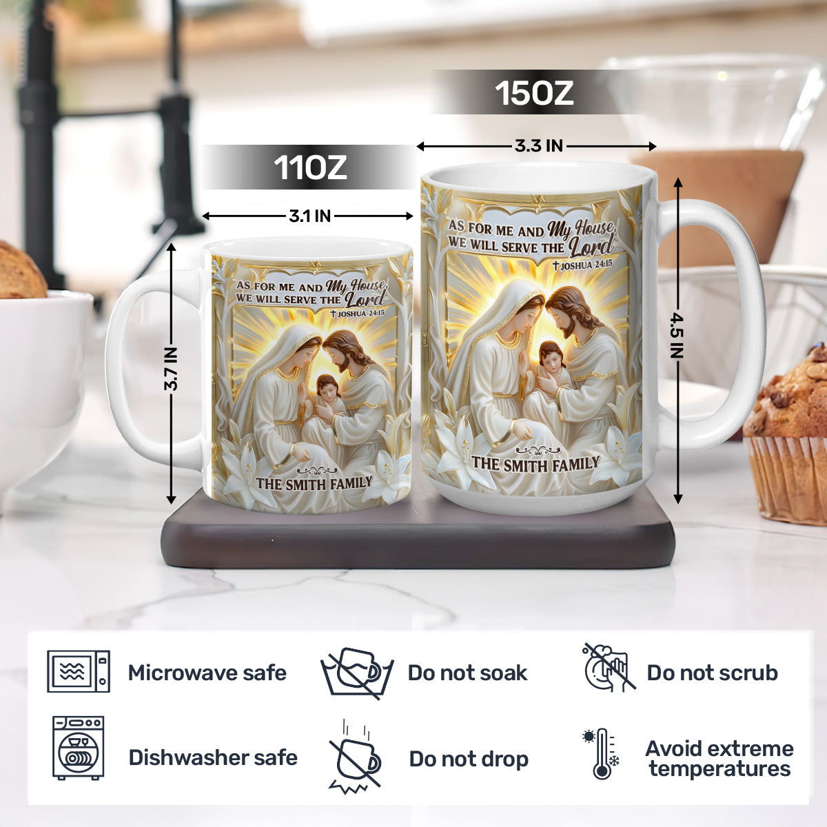 As For Me And My House - Personalized Ceramic Coffee Mug