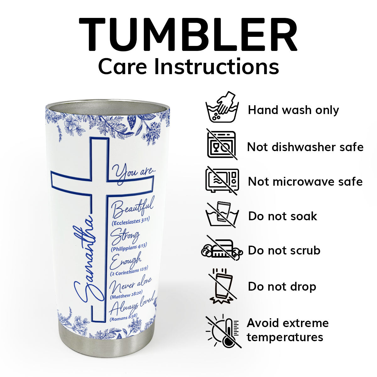 Faith-Inspired Gift for Pastor's Wife - Personalized Stainless Steel Tumbler