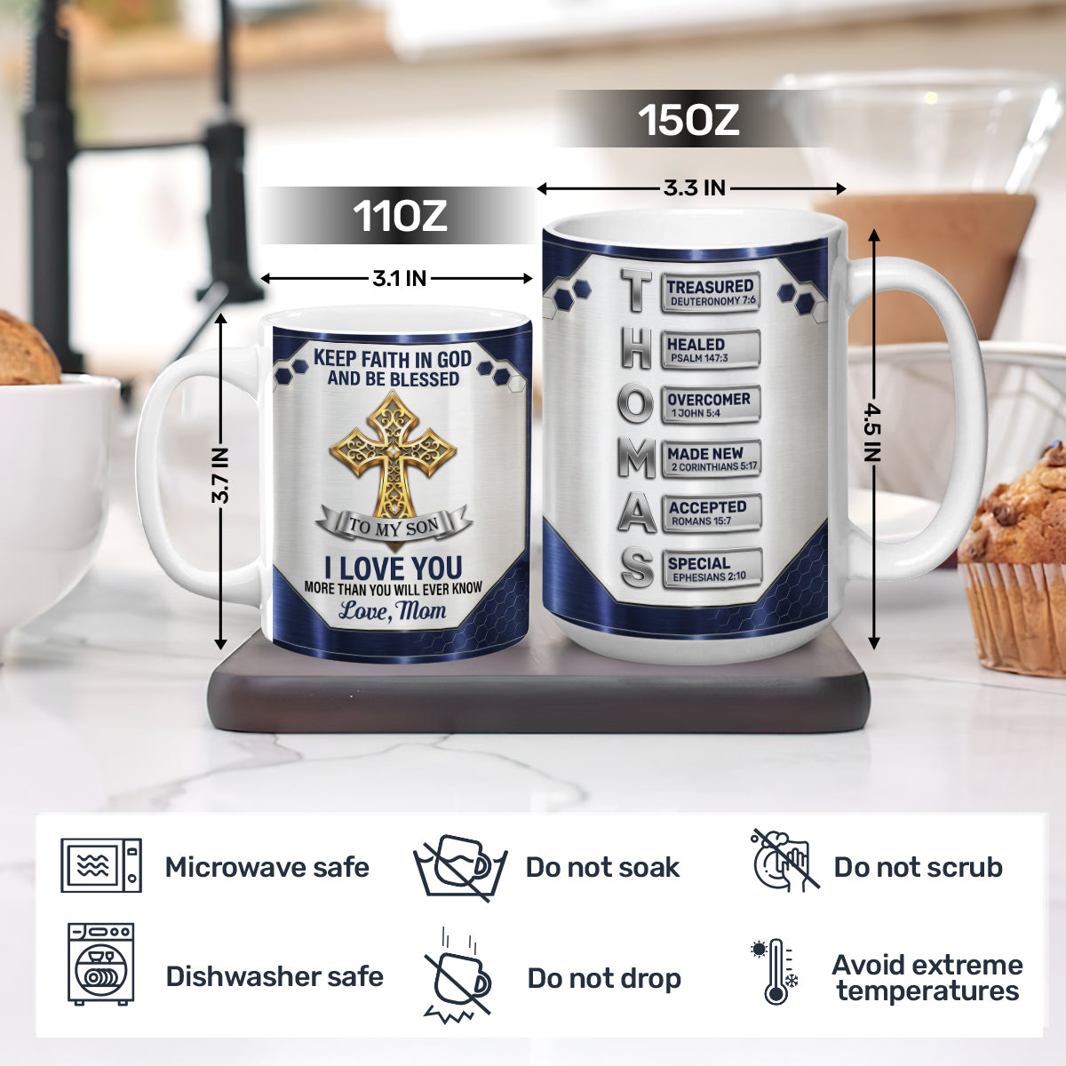 Blessing To My Son - Personalized Christian Coffee Mug