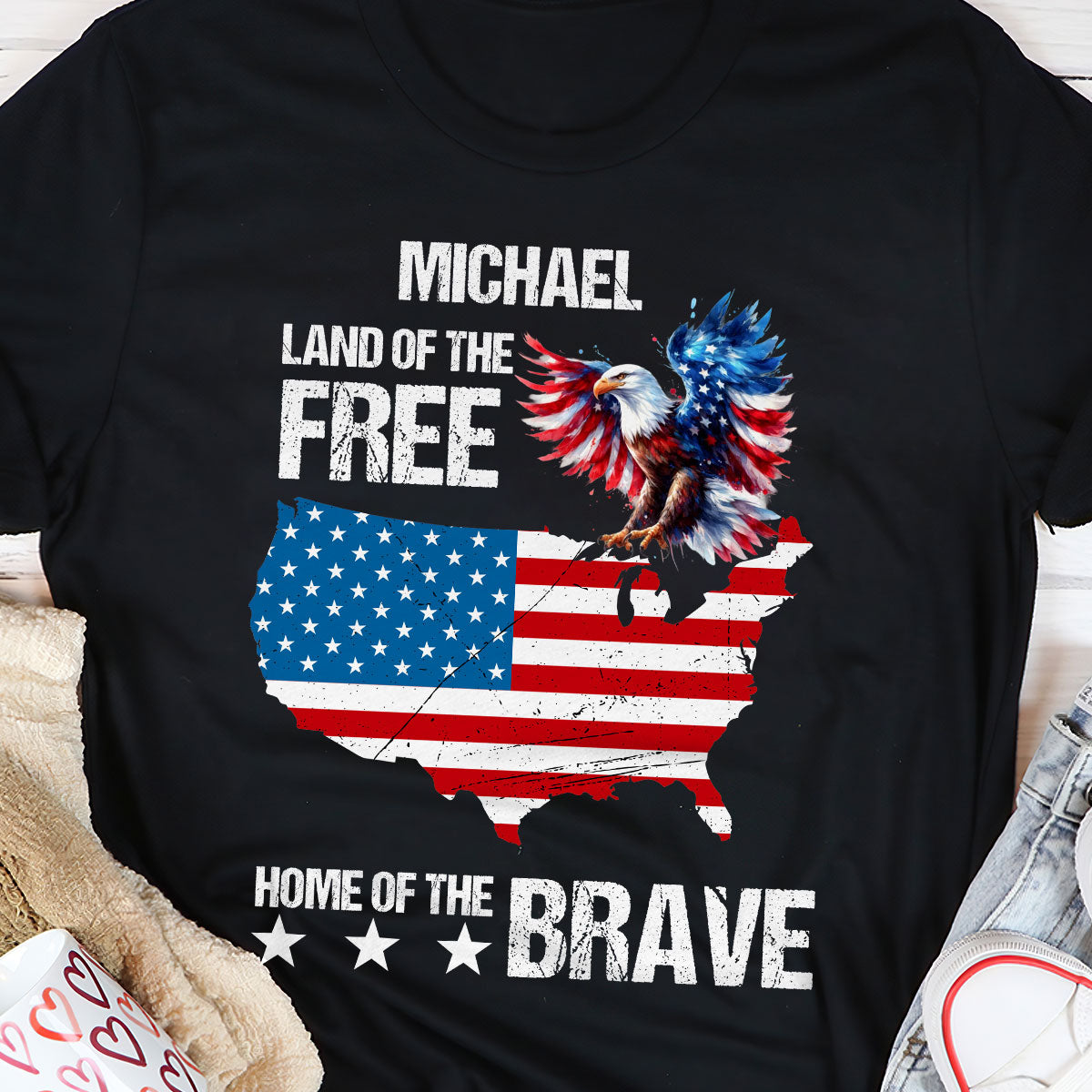 Land Of The Free Home Of The Brave - Personalized 2D Unisex T-shirt GMJSTS200054