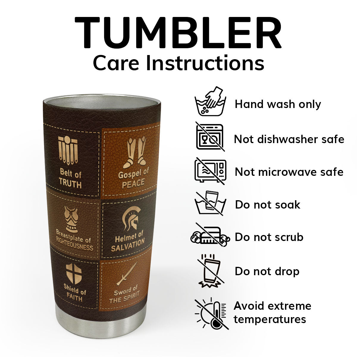 Full Armor Of God - Personalized Stainless Steel Tumbler