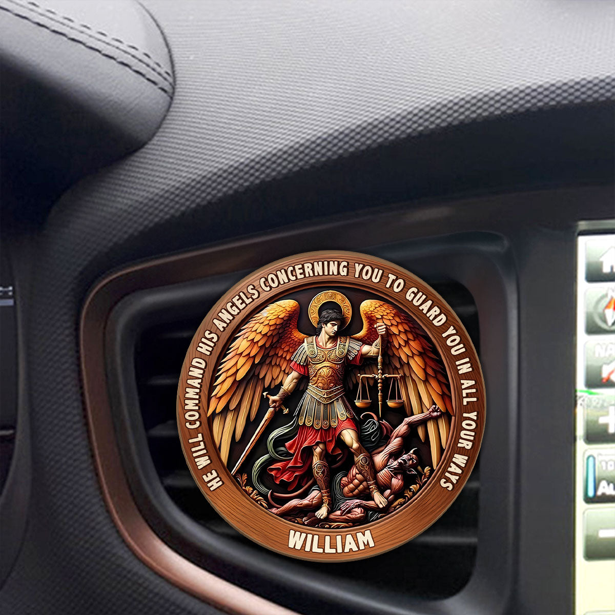 He Will Command His Angels - Car Visor Clip Faith Keepsake