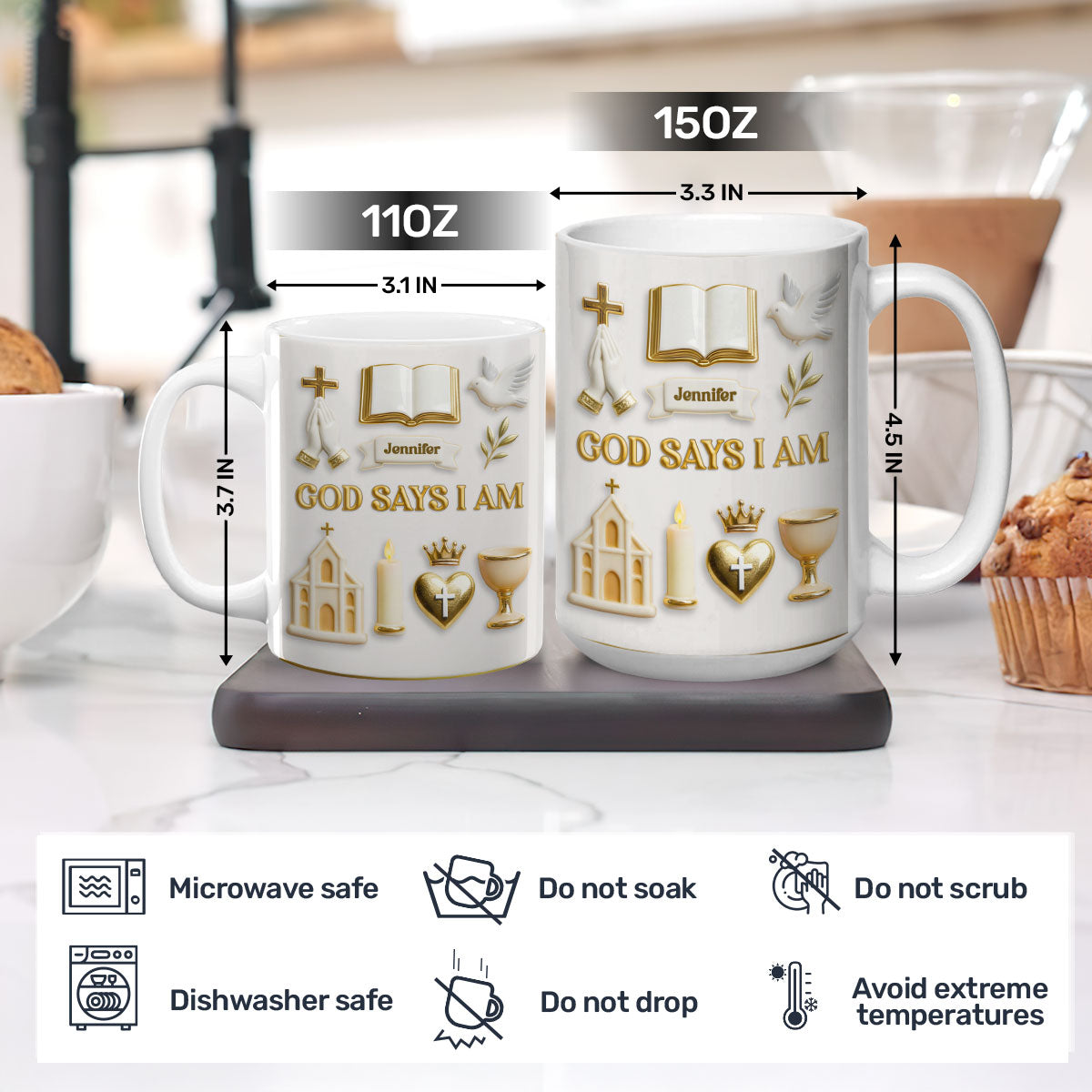 God Says I Am - Personalized Ceramic Coffee Mug