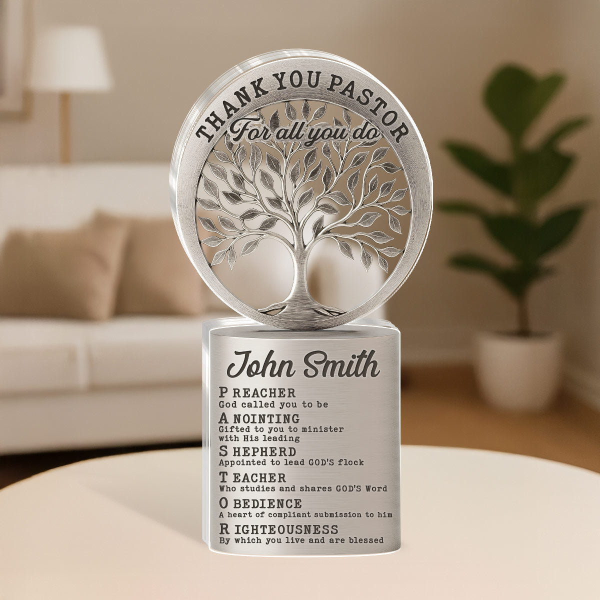 Thank You Pastor - Personalized Acrylic Plaque - Christian Gift GAPJS10214