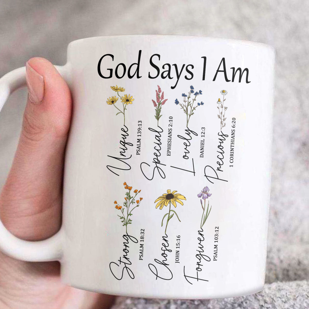 God Says I Am - Personalized White Ceramic Mug