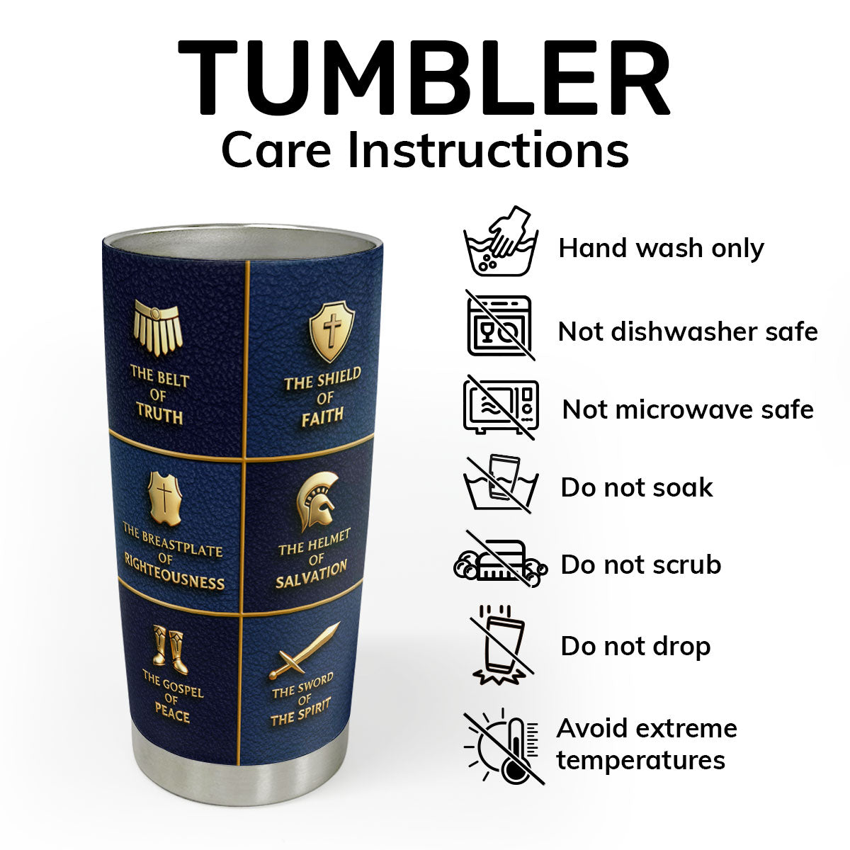 Armor Of God - Personalized Stainless Steel Tumbler 20oz