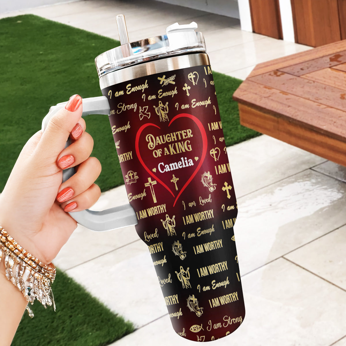 Daughter Of The King - Personalized Stainless Steel Tumbler
