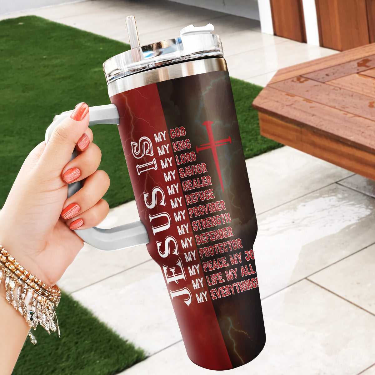 Jesus Is - Personalized Stainless Steel Tumbler - Christian Gift for Men
