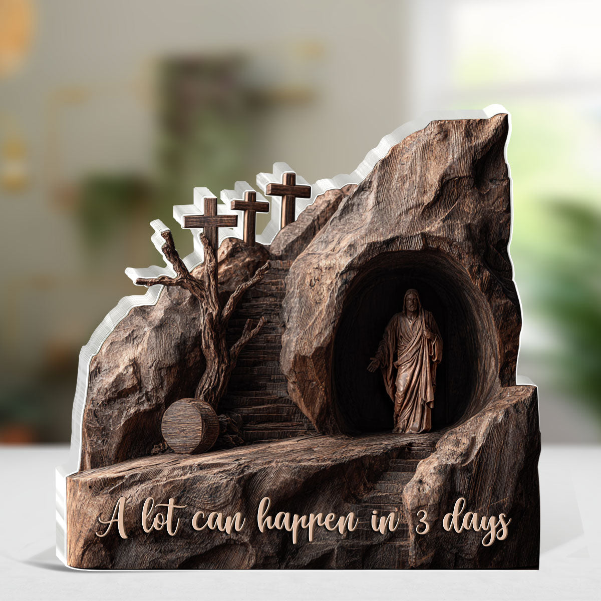 A Lot Can Happen In 3 Days - Custom Shaped Acrylic Plaque GAPJS10118