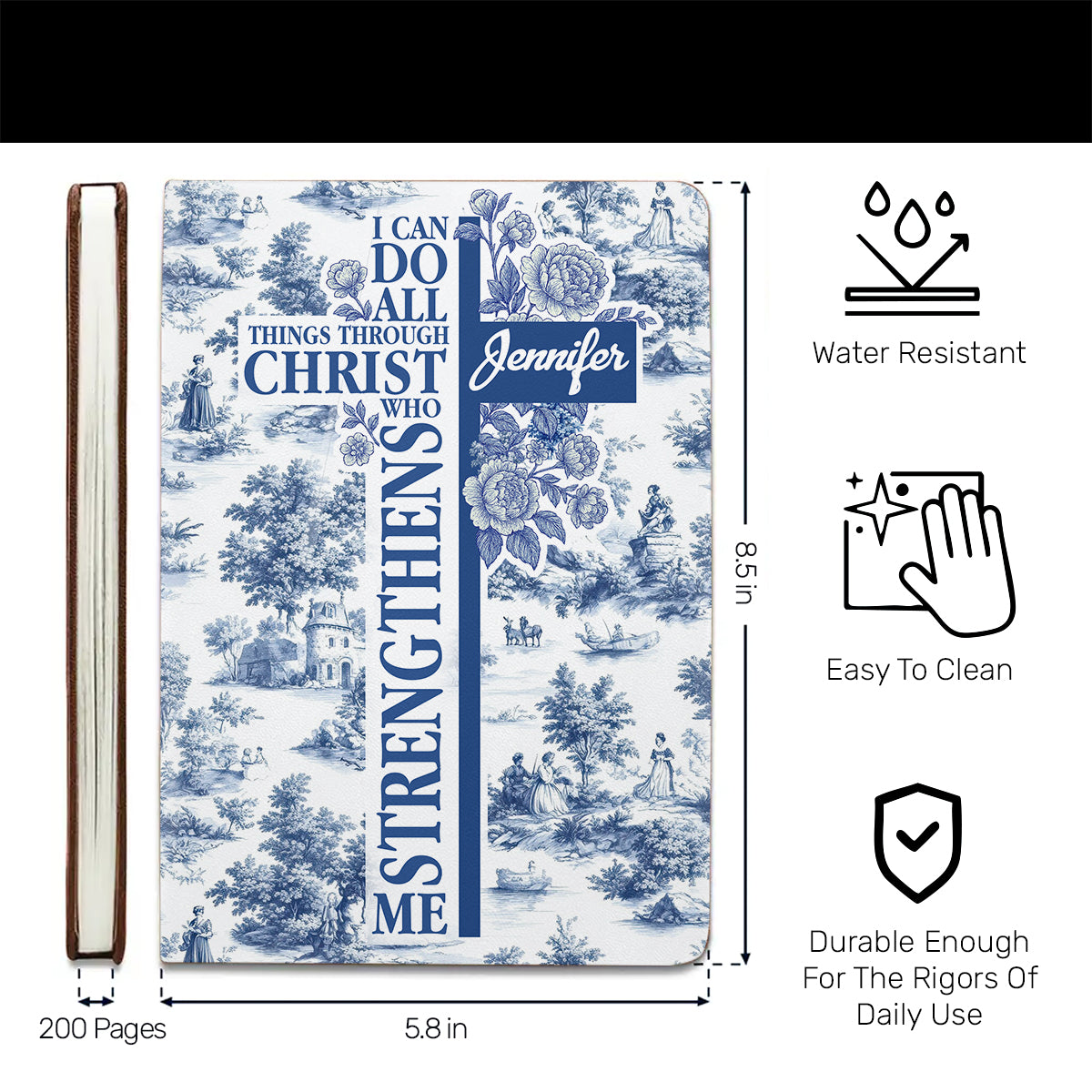 Philippians 4:13 Gift for Women - Personalized Notebook GMJSNB200056