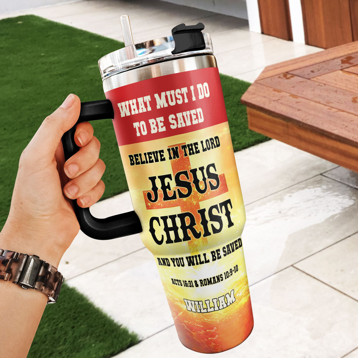 What Must I Do To Be Saved - Christian Faith Tumbler