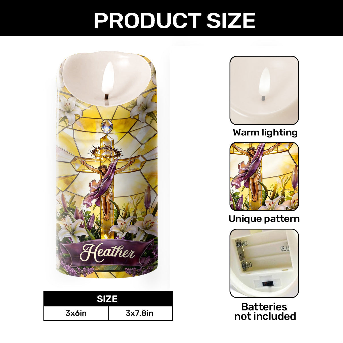 He Is Risen - Personalized Flameless LED Candle