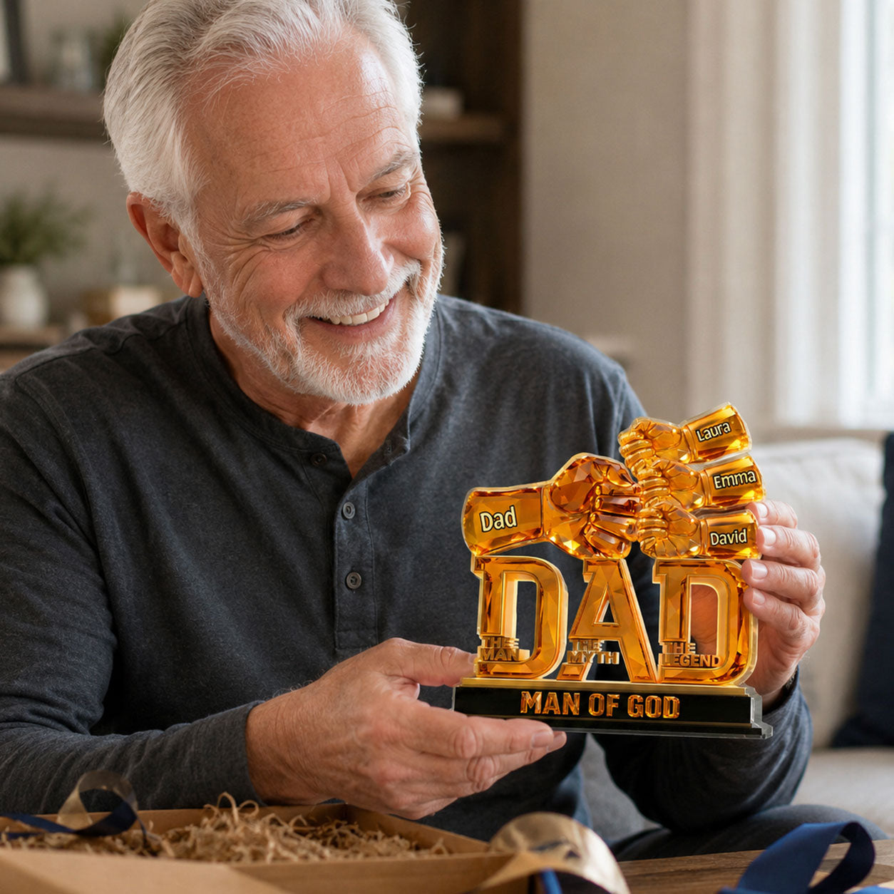 Dad The Legend - Personalized Acrylic Plaque GAPJS10055