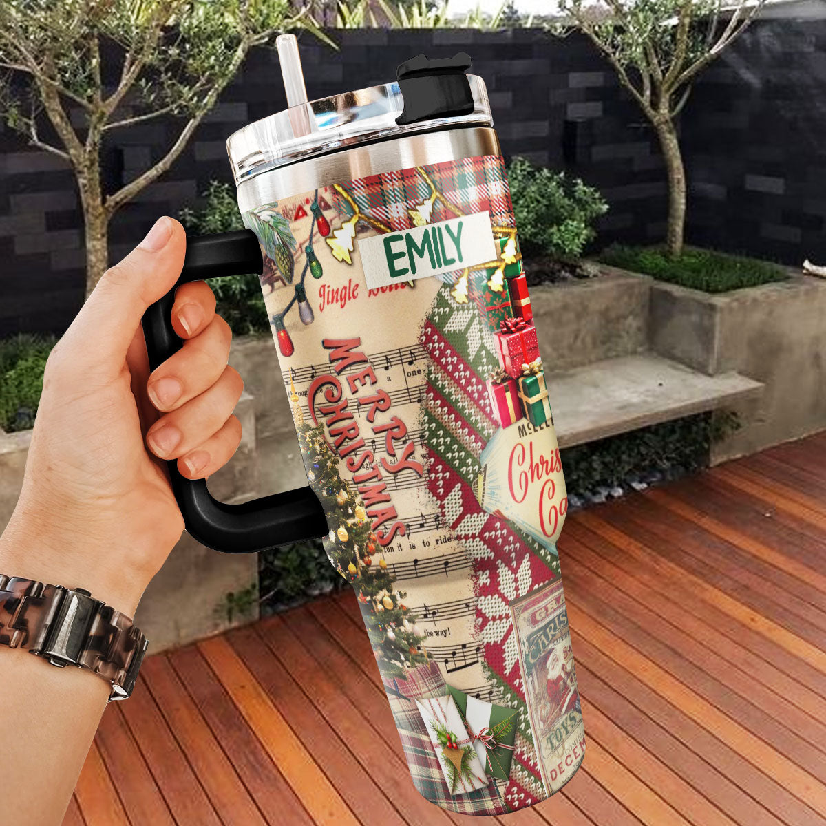Christmas Vintage - Personalized Stainless Steel Tumbler