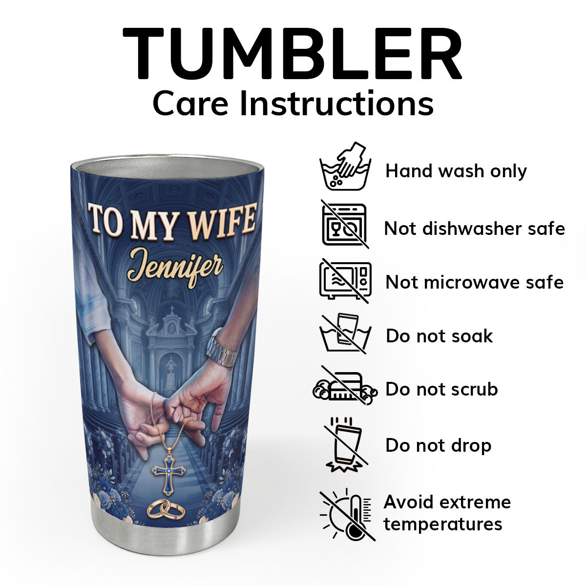I Choose You - Personalized Stainless Steel Tumbler for Wife