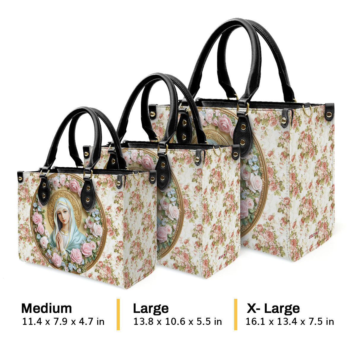 Virgin Mary's Grace - Leather Handbag - Inspirational Christian Accessory GMJSLB200095