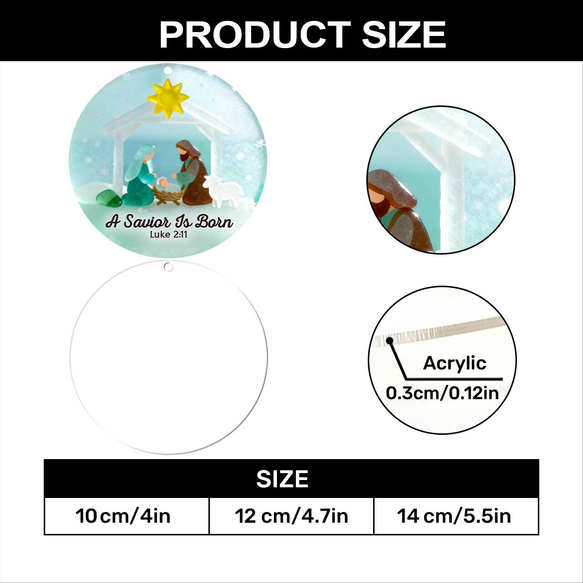 A Savior Is Born - Christmas Faith Acrylic Ornament GOJS10338