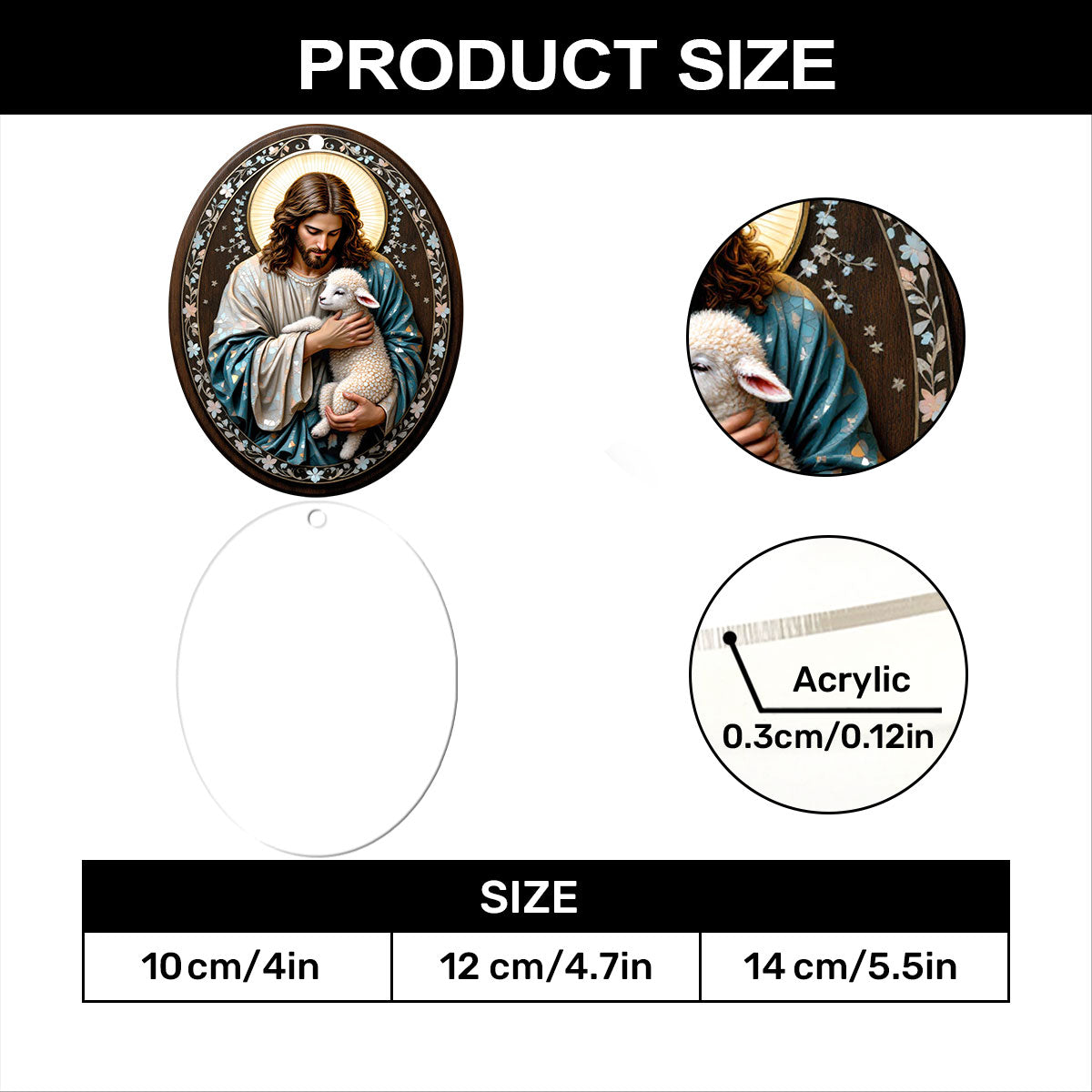 The Good Shepherd - Acrylic Ornament - Christian Home Decor GOJS10299