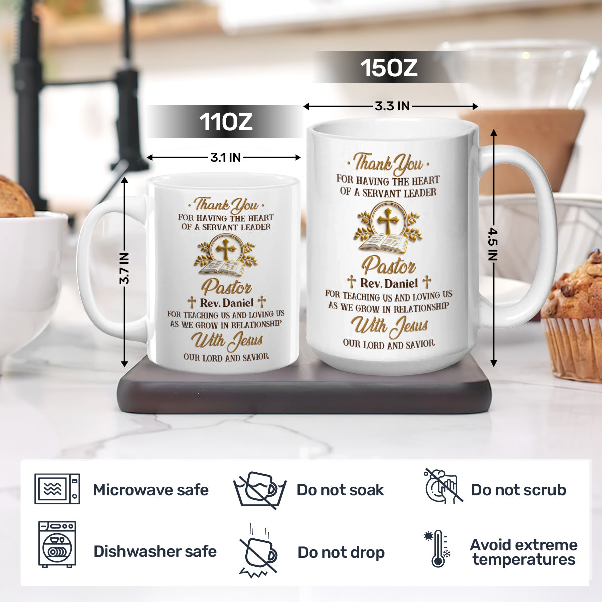Faith-Inspired Gift for Pastor - Personalized Ceramic Coffee Mug