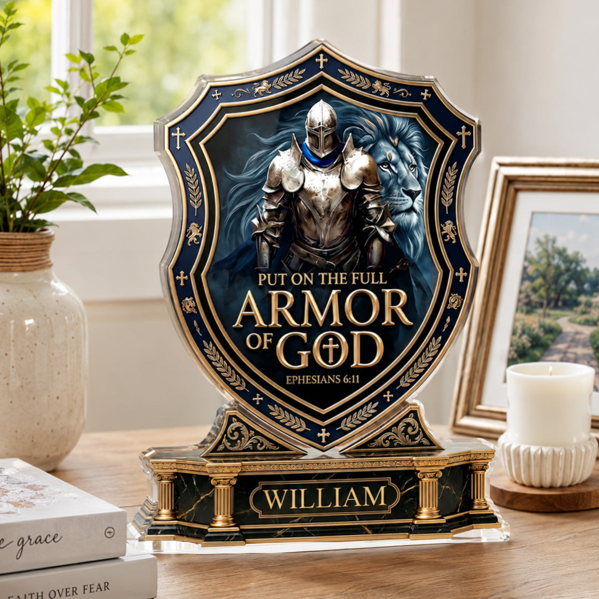 Put On The Full Armor Of God - Custom Acrylic Plaque GAPJS10063