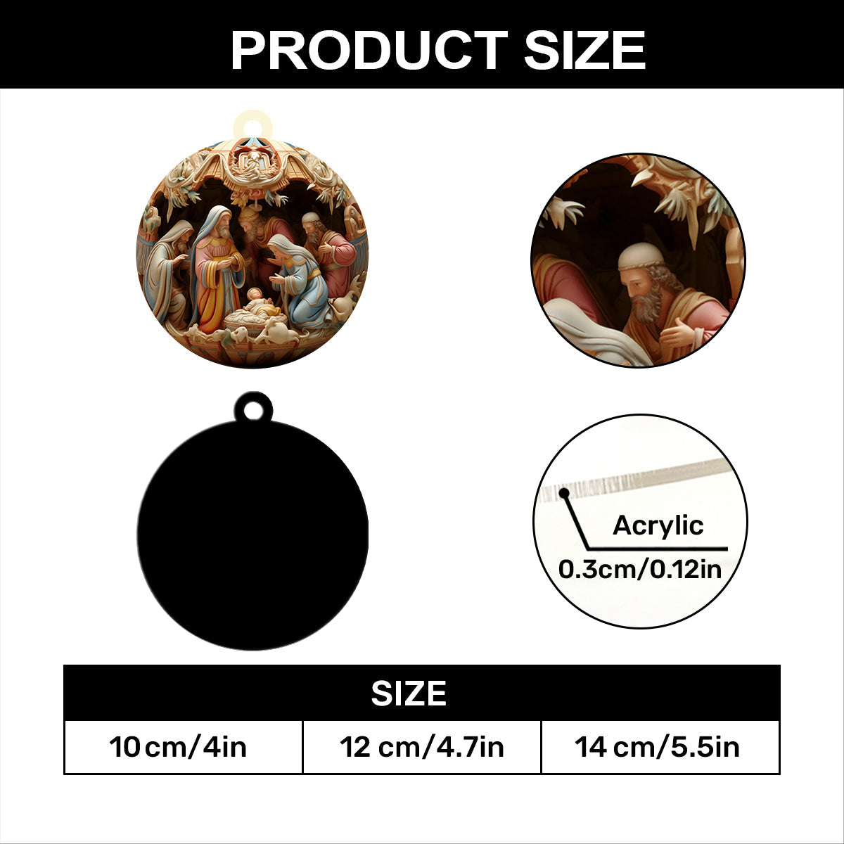 Birth of Christ - Acrylic Ornament GOJS10020