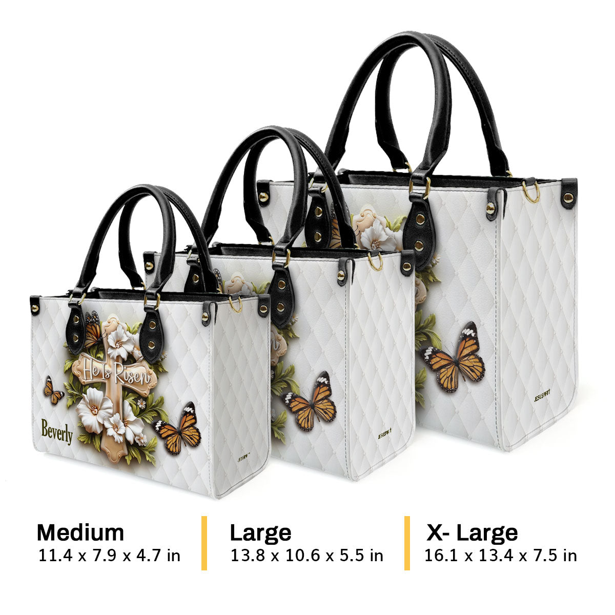 He Is Risen - Personalized Leather Handbag GMJSLB200100