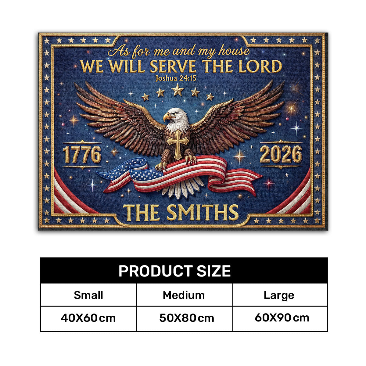 Faith and Patriotism - Personalized Doormat GDMJS10011