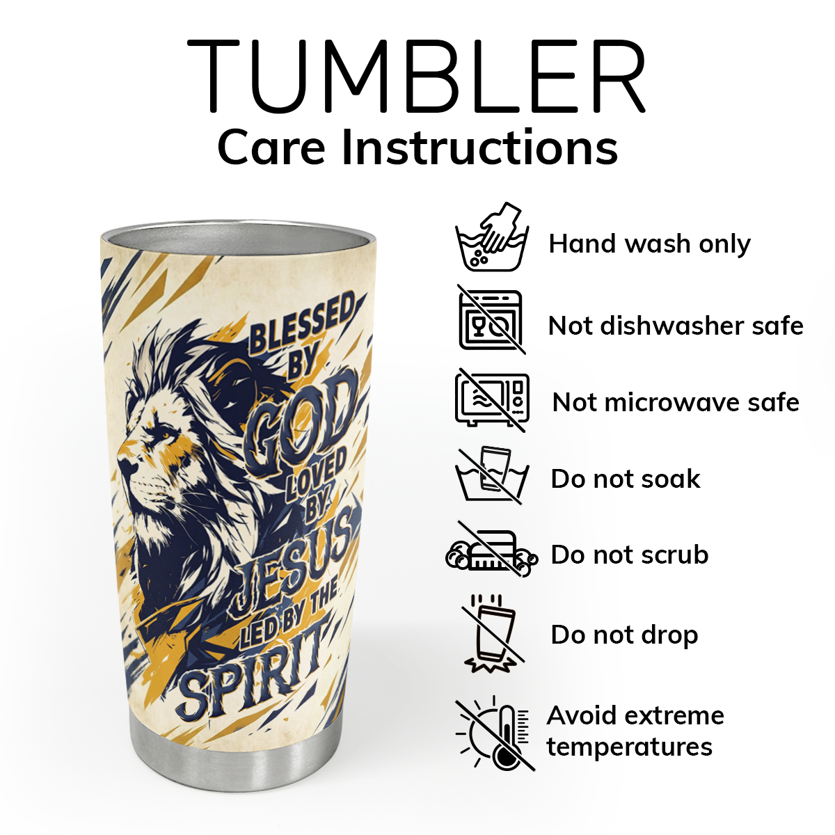 Blessed By God - Personalized Stainless Steel Tumbler