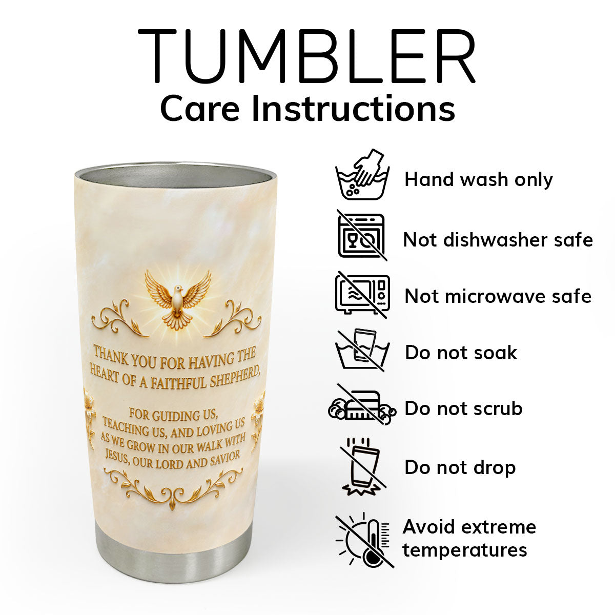 Faithful Shepherd - Personalized Tumbler