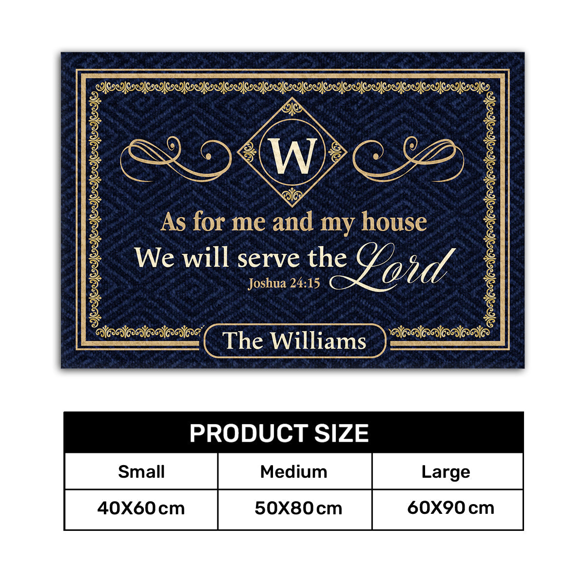 Gift For Family - As For Me And My House We Will Serve The Lord - Personalized Doormat Custom Name Christian Home Decor