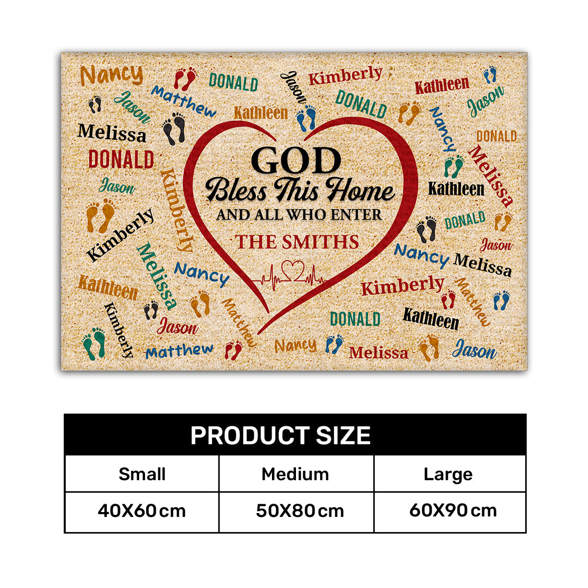 God Bless This Home - Personalized Doormat GDMJS10069