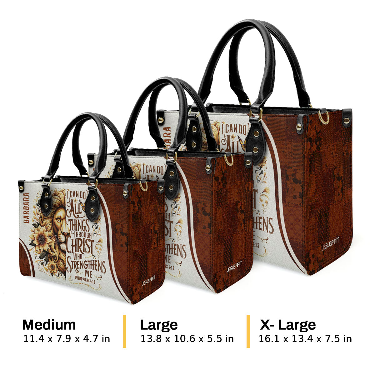 Faith Quote - Personalized Leather Handbag GMJSLB200027