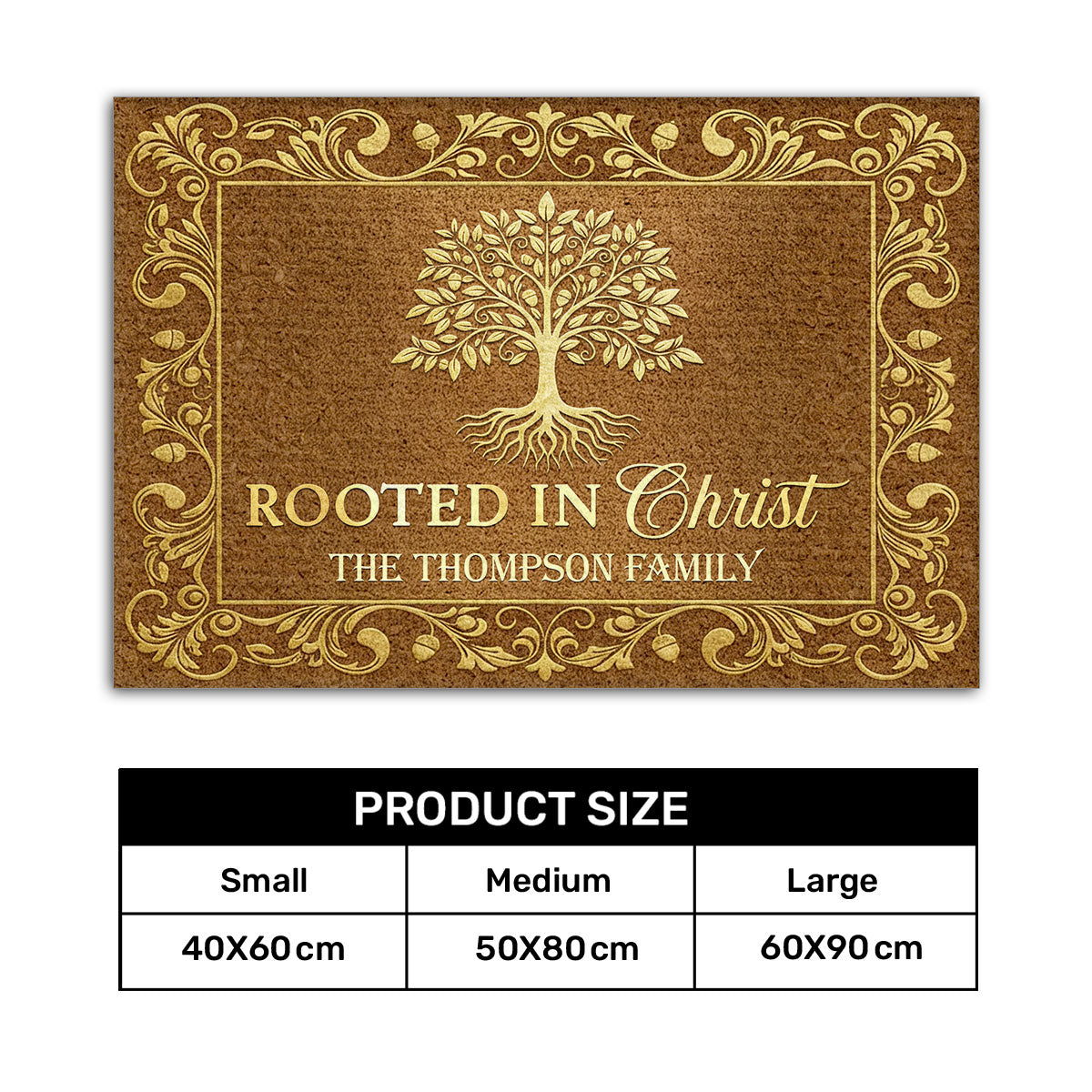 Rooted In Christ - Personalized Doormat for Family