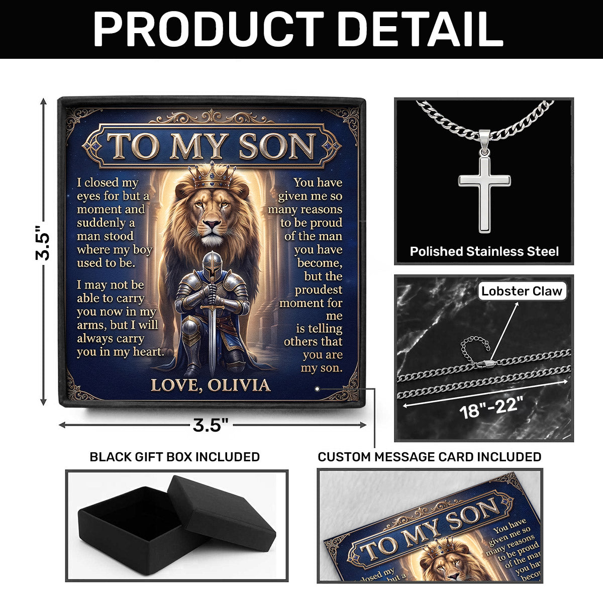 I Will Always Carry You In My Heart - Christian Jewelry for Him GMJSCLC200012