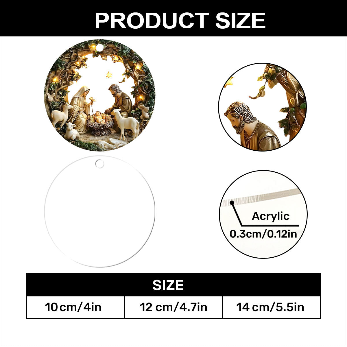 Faithful Religious Christmas Decor - Acrylic Ornament GOJS10015
