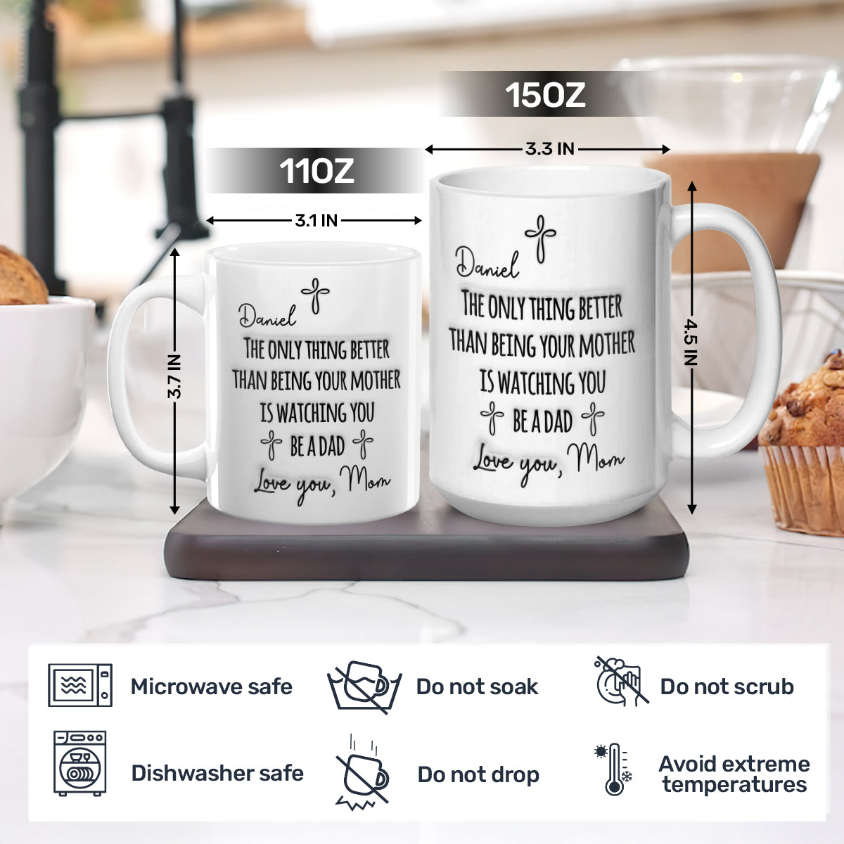 Watching You Being A Dad - Personalized Ceramic Coffee Mug
