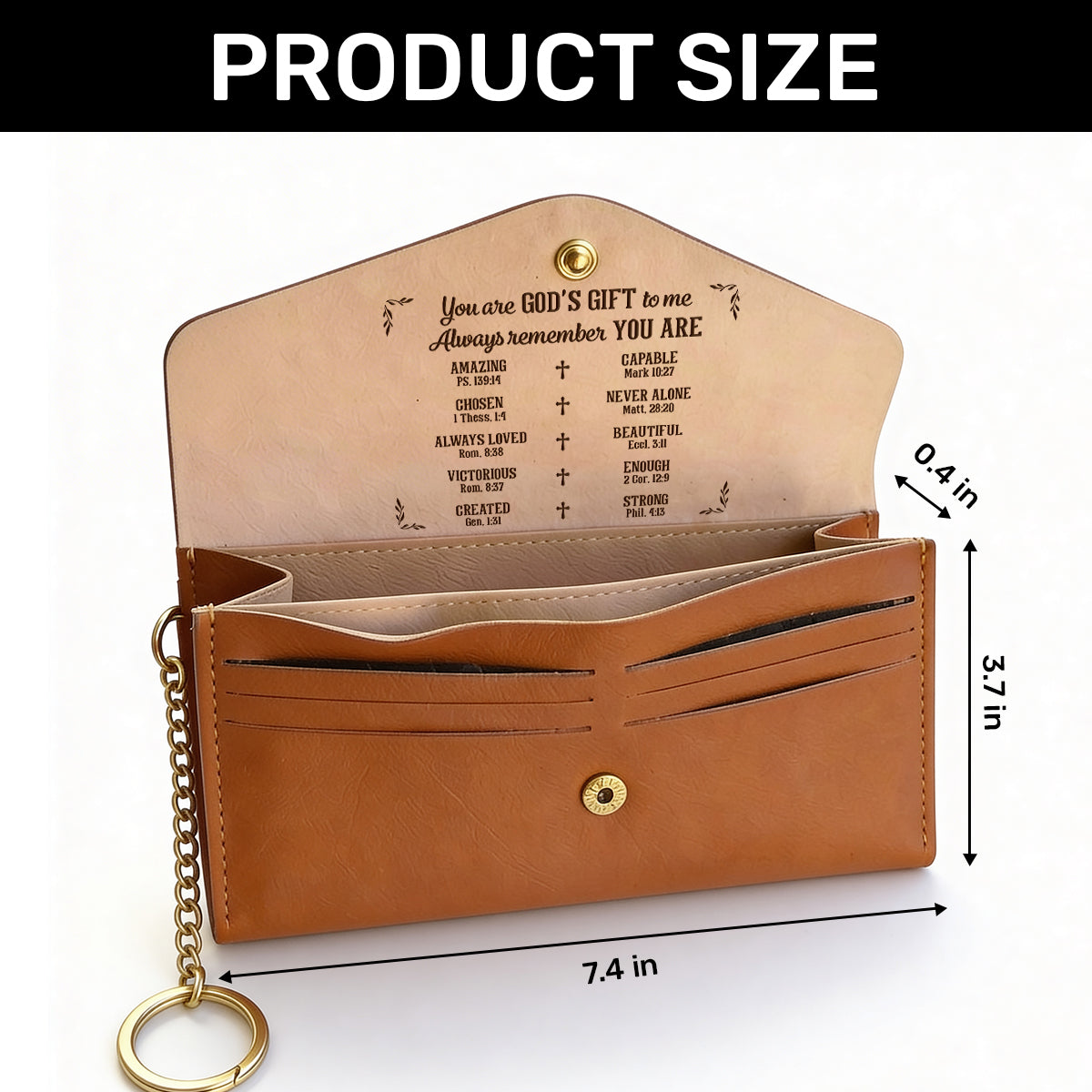 You're God's Gift To Me - Personalized Leather Envelope Wallet