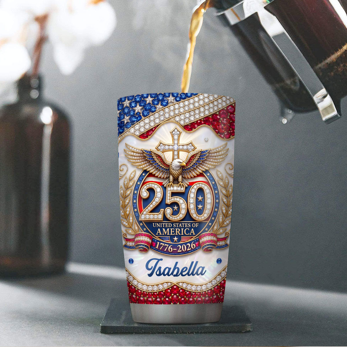 Patriotic Christian Gift for Veterans - Personalized Tumbler