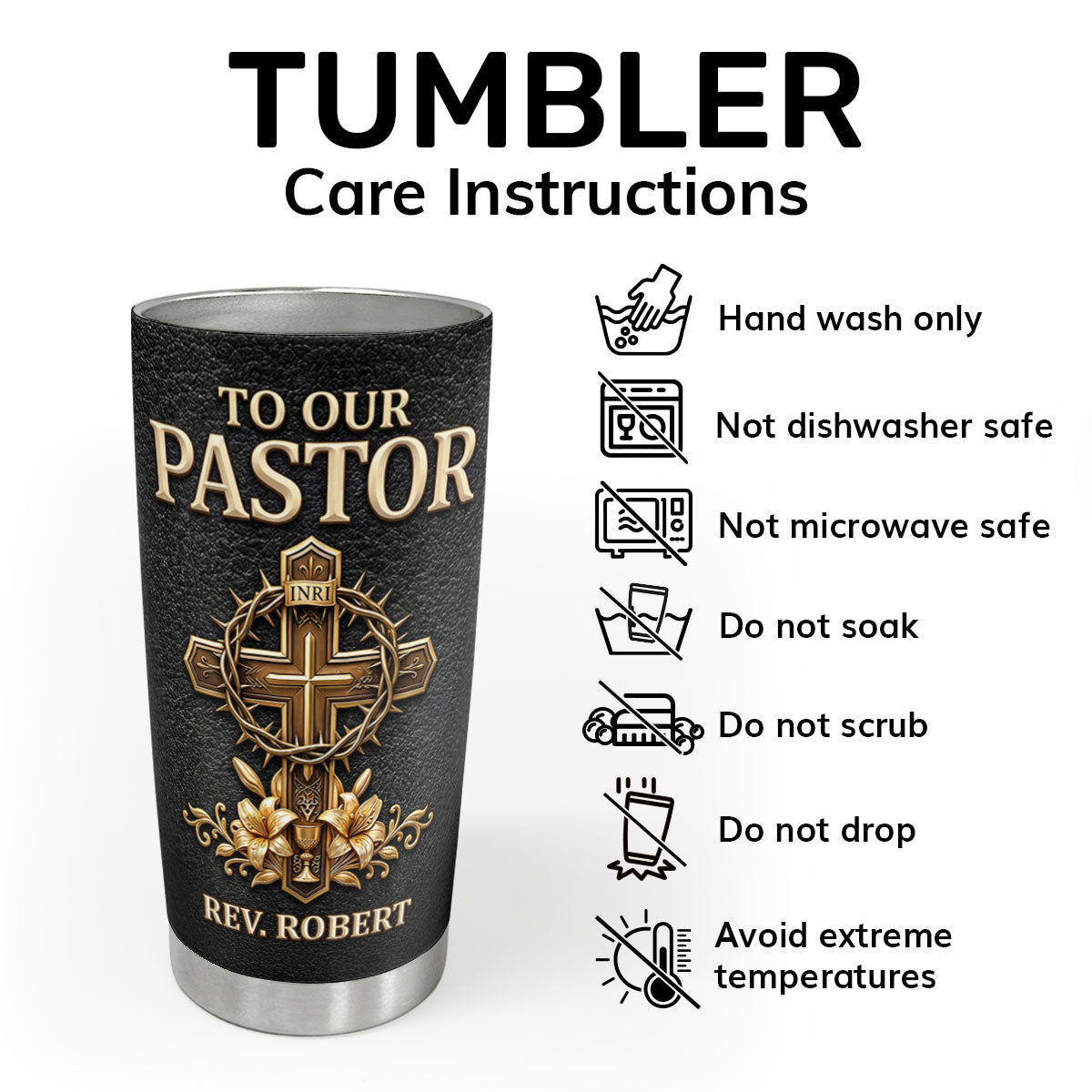 Heart of a Servant Leader - Personalized Stainless Steel Tumbler