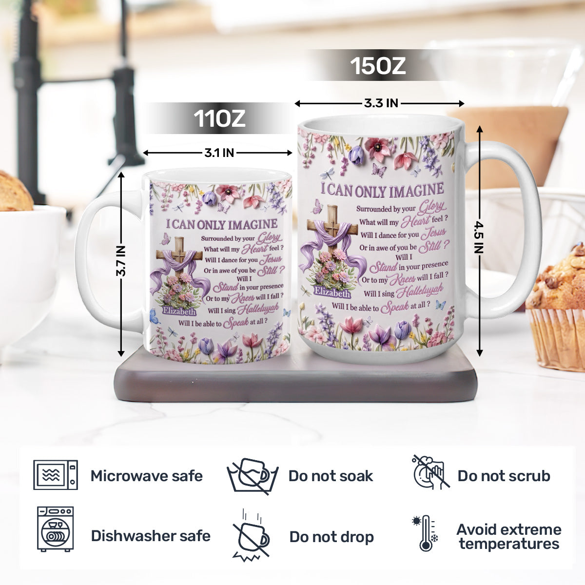 I Can Only Imagine - Personalized Ceramic Coffee Mug for Mom