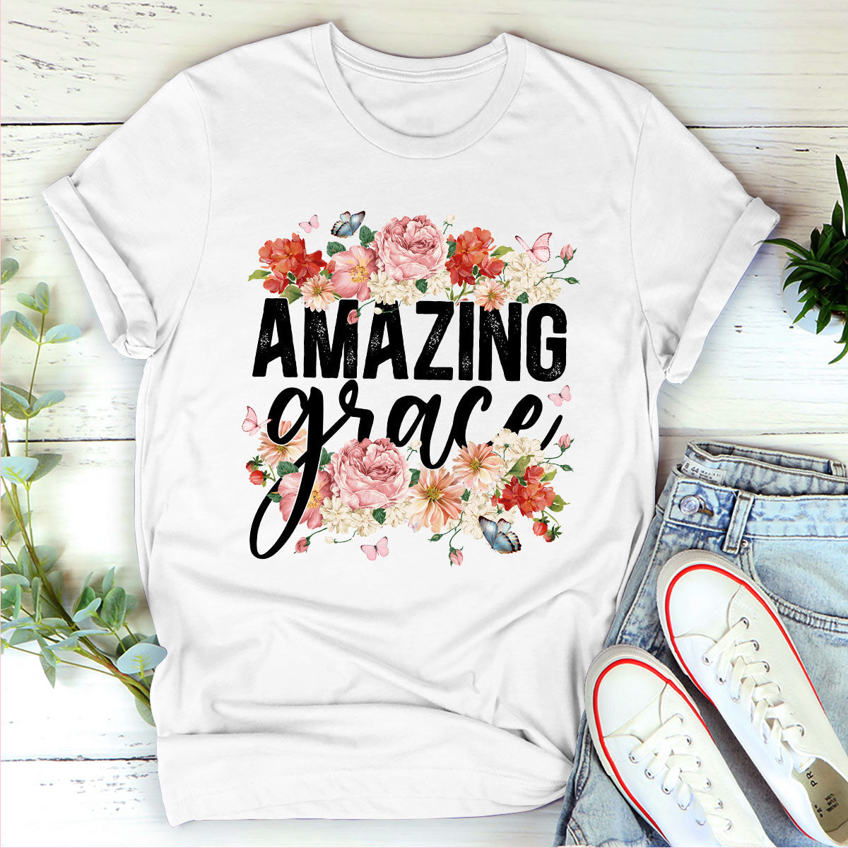 Amazing Grace - Unisex Flower T-shirt GMJSTS200166