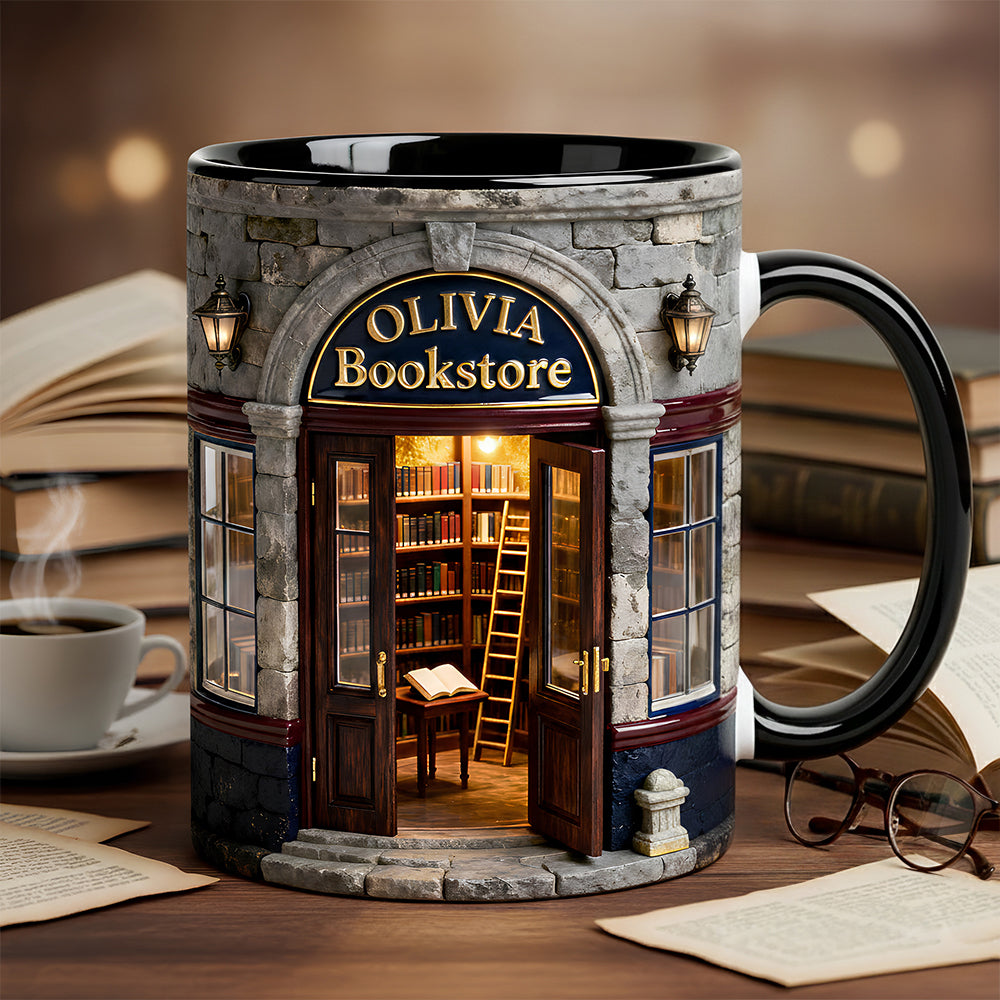 Custom Bookstore Mug - Personalized Coffee Mug - Book Lover Gifts TC100042