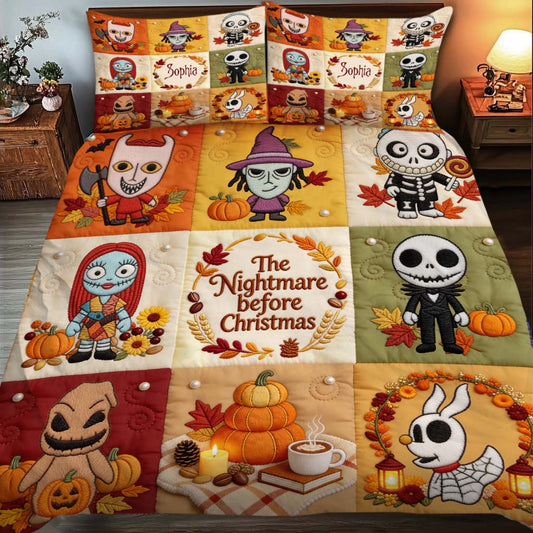 The Nighmare Halloween - Personalized Quilted Bedding Set TC100094