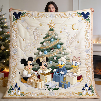 Merry Christmas Happy Mouse - Personalized Blanket TC100168